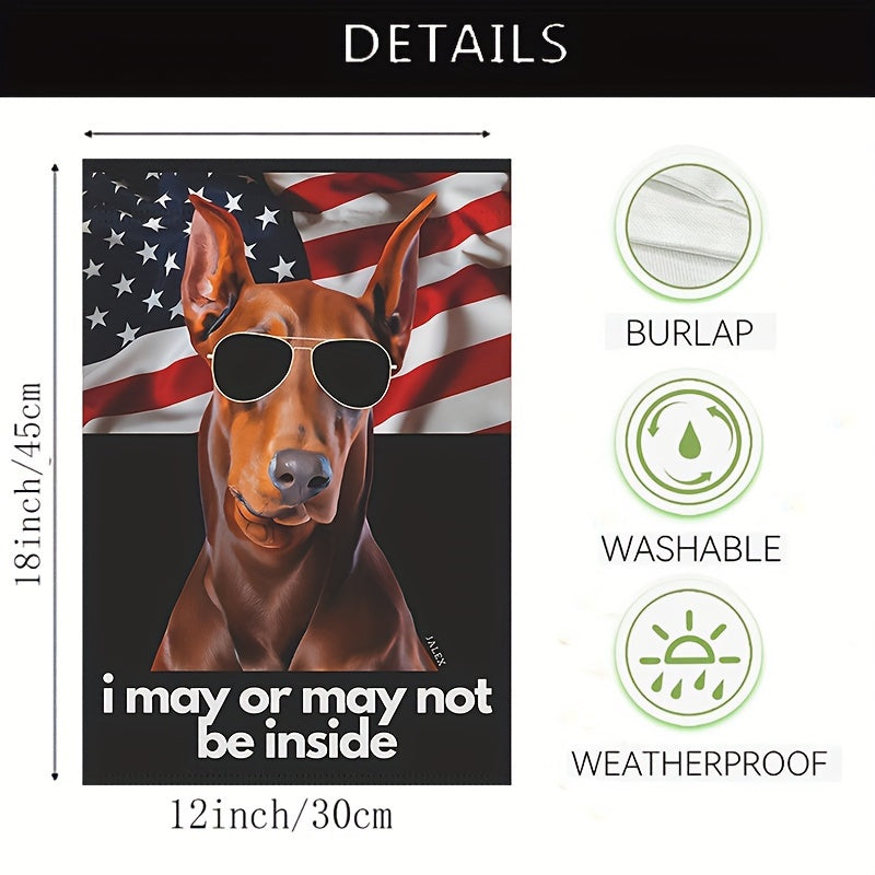 Doberman Pinscher Patriotic Garden Flag