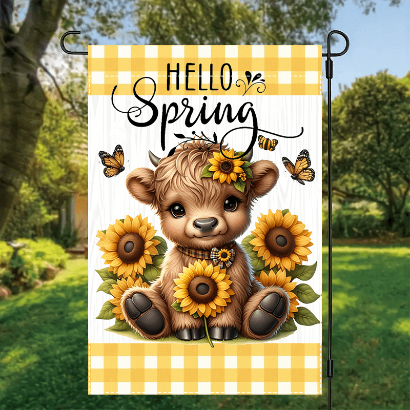 "Hello Spring" Double-Sided Garden Flag