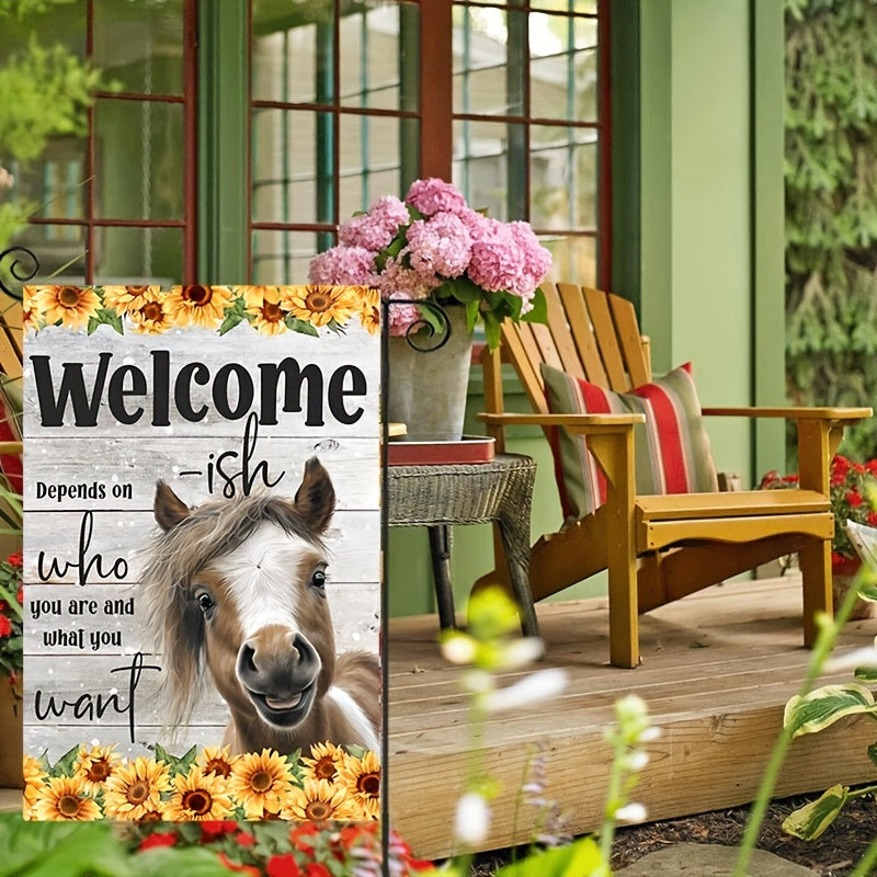 Horse Welcome Garden Flag