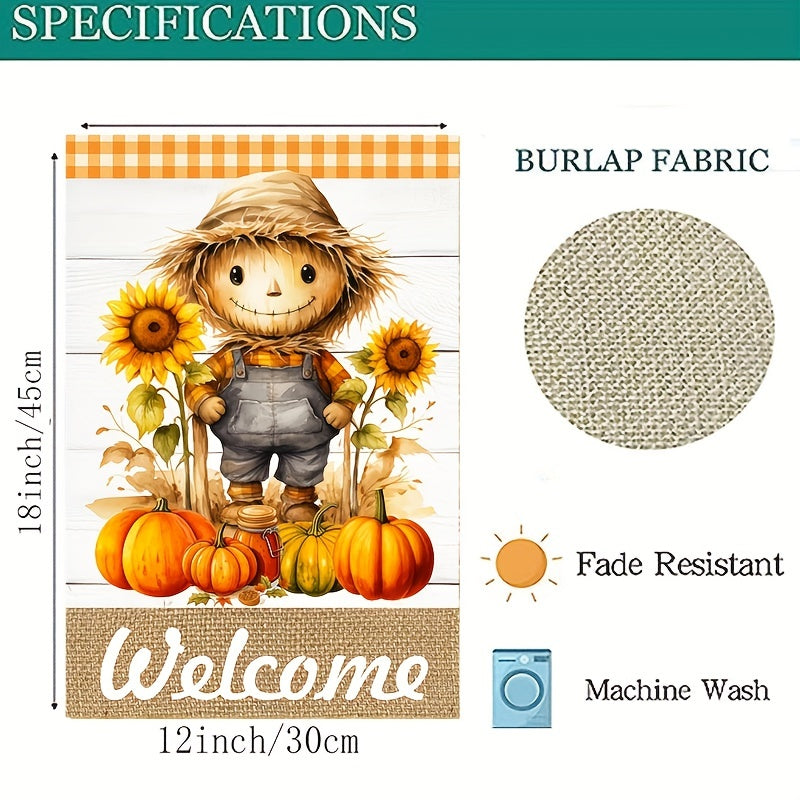 Fall Thanksgiving Pumpkin Sunflowers Home Decorative Garden Flag