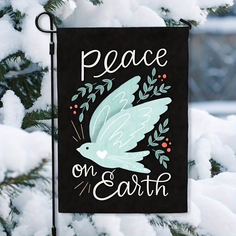 Vibrant Peace On Earth Double-Sided Garden Flag