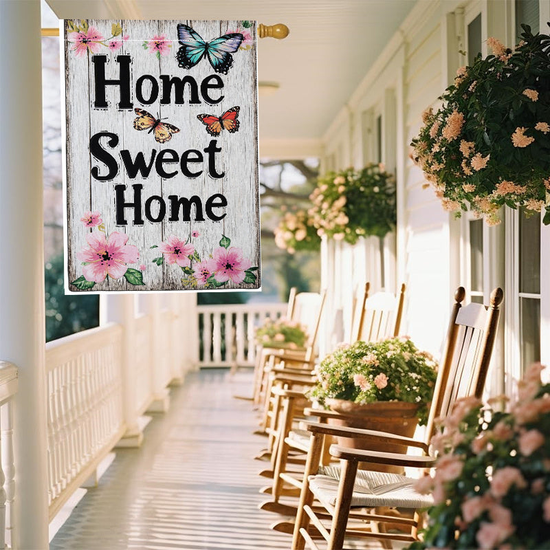 Welcome to Spring and Summer Flowers (Butterflies and Flowers) Decorative Flag