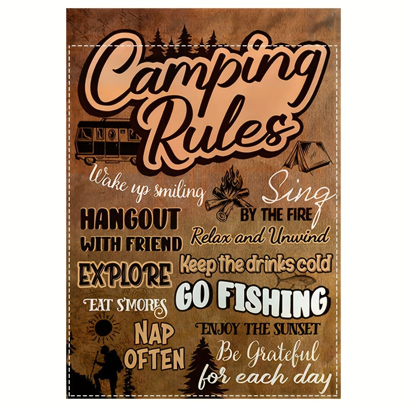 Camping Rules & Tips Double-Sided Garden Flag