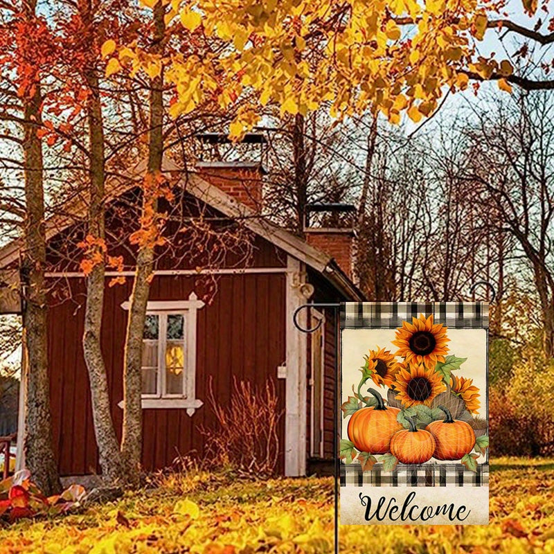 Sunflower Pumpkin Maple Leaf Garden Flag