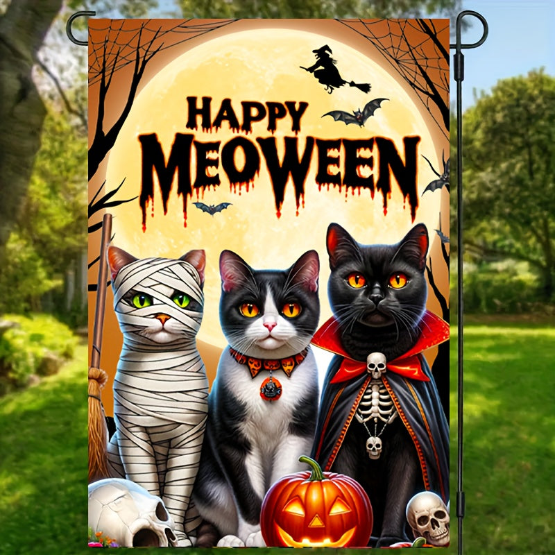 Happy Meow Halloween Garden Flag