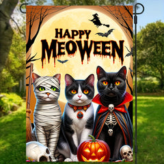 Happy Meow Halloween Garden Flag